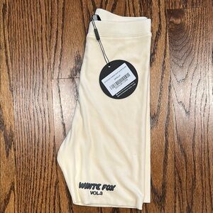 White Fox Cream Stretch Shorts NWT